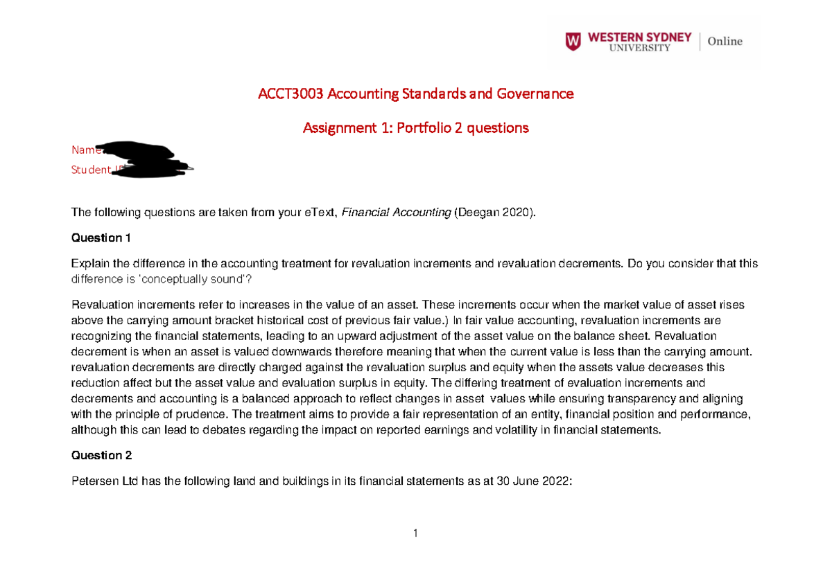 ACCT3003 Assignment+1 Portfolio+2 copy - ACCT3003 Accounting Standards ...
