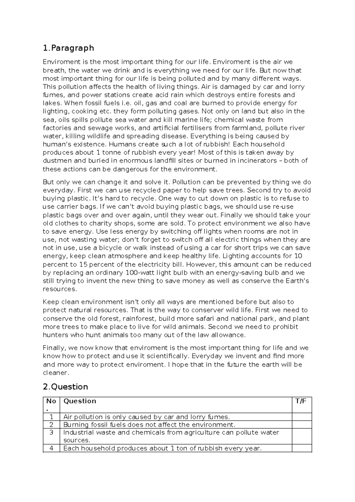 ENV 101: Understanding Environmental Pollution and Protection ...