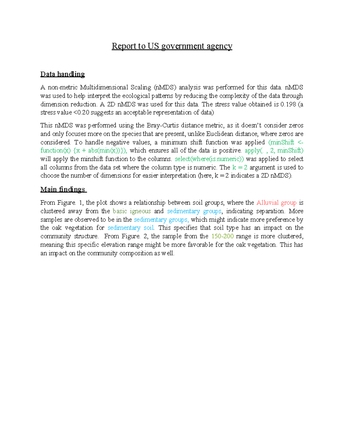 Forest Report - Lab Assignment on nMDS Analysis and Findings - Studocu