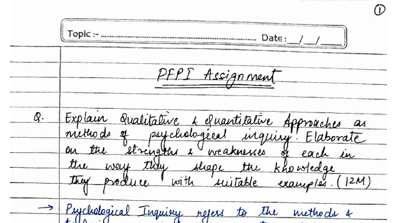PFPI Assignment: Qualitative vs Quantitative Approaches in Psychology ...
