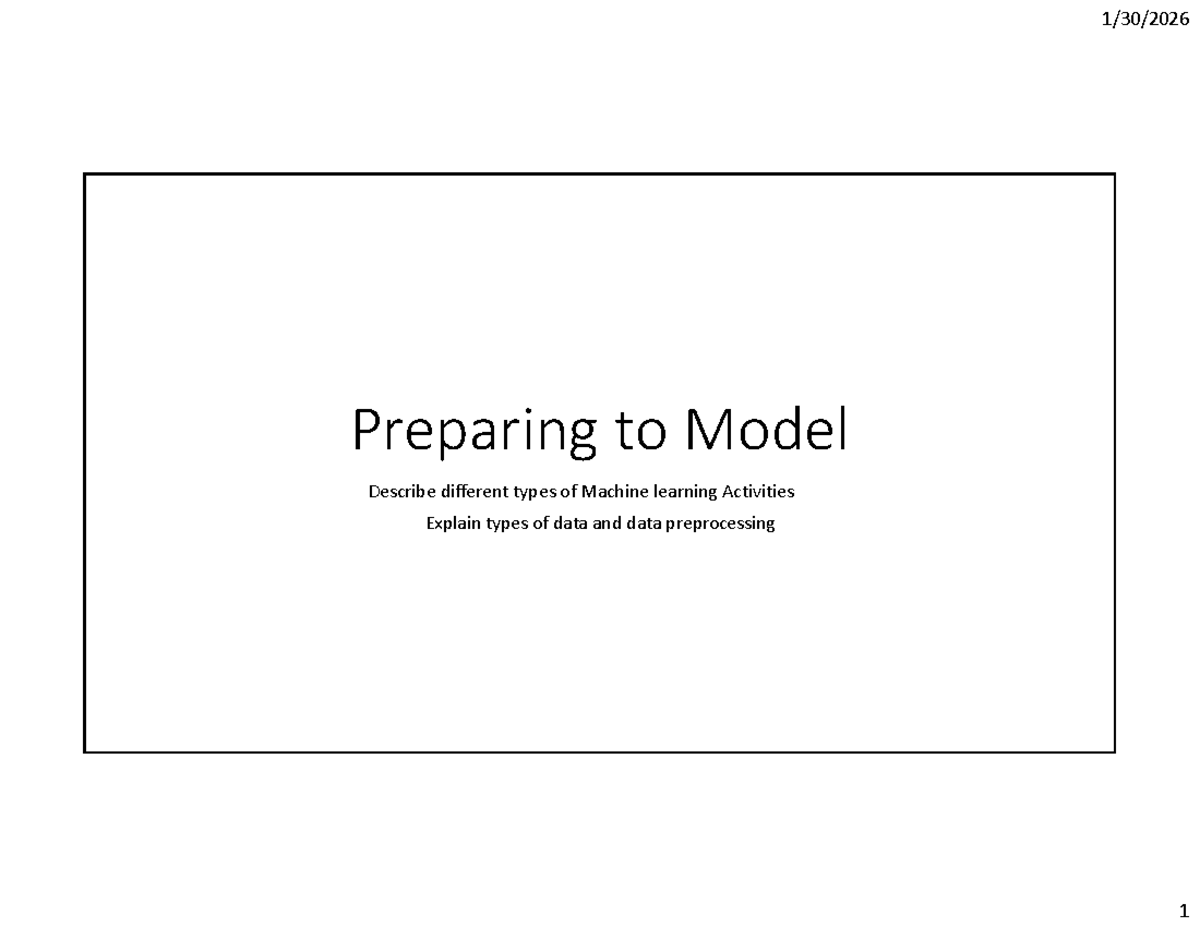 CHAP-2: Machine Learning Activities & Data Types Overview - Studocu