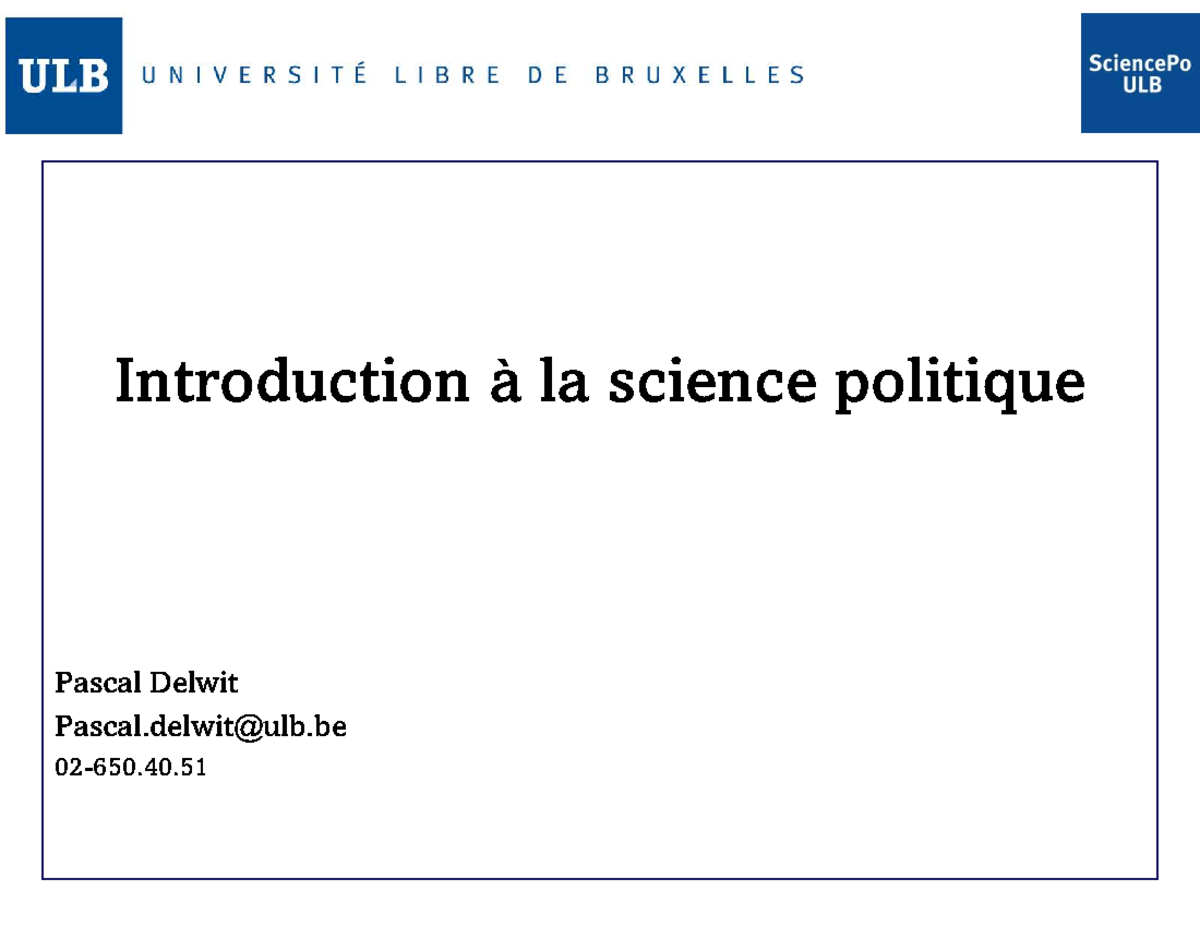 Introduction à la Science Politique - Plan de Cours et Évaluations 2024 ...