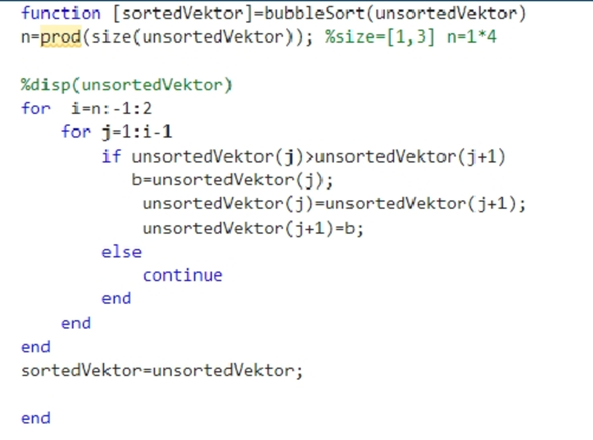 Bubble Sort Matlab - Bau- und Umweltinformatik 2 - function ...