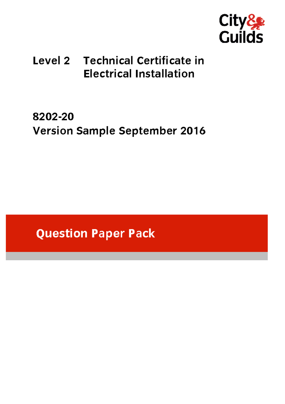 8202-20 L2 Electrical Installation Sample Theory Exam Questions - Studocu