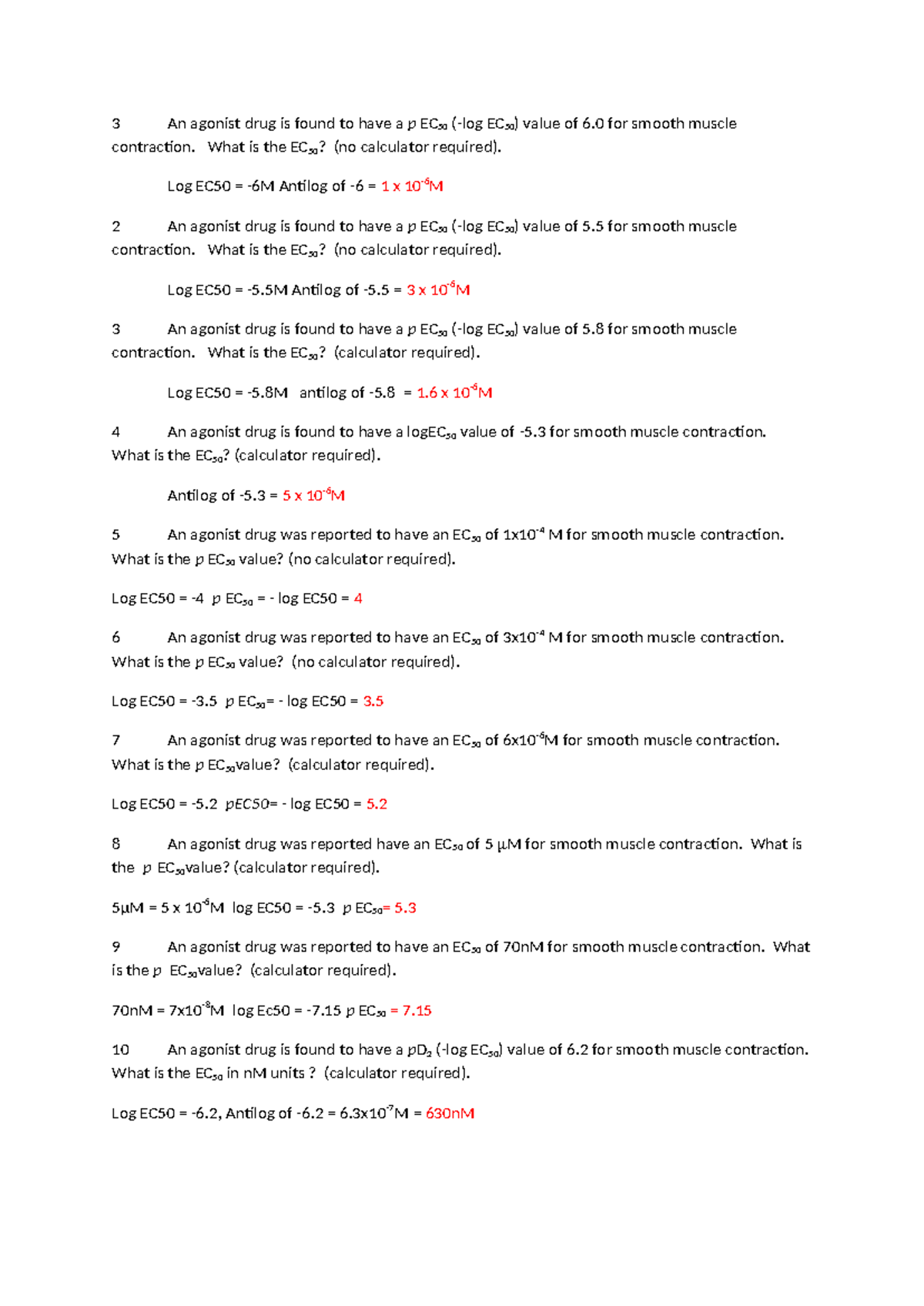 Tutorial 2: Updated Answers for EC50 Calculations in Smooth Muscle ...