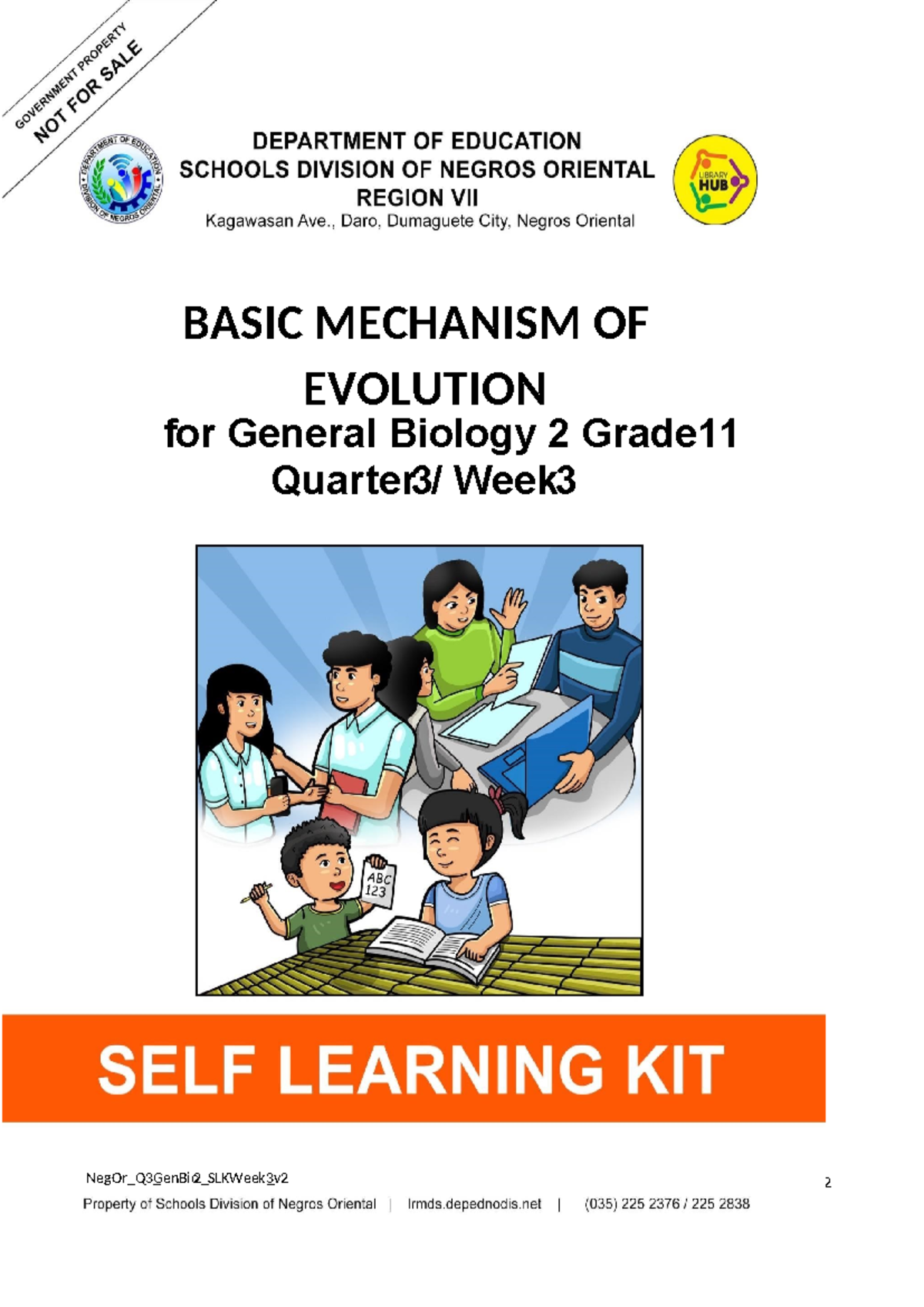 Mechanisms-OF- Evolution - NegOr_Q3_GenBio2_SLKWeek3_v BASIC MECHANISM ...
