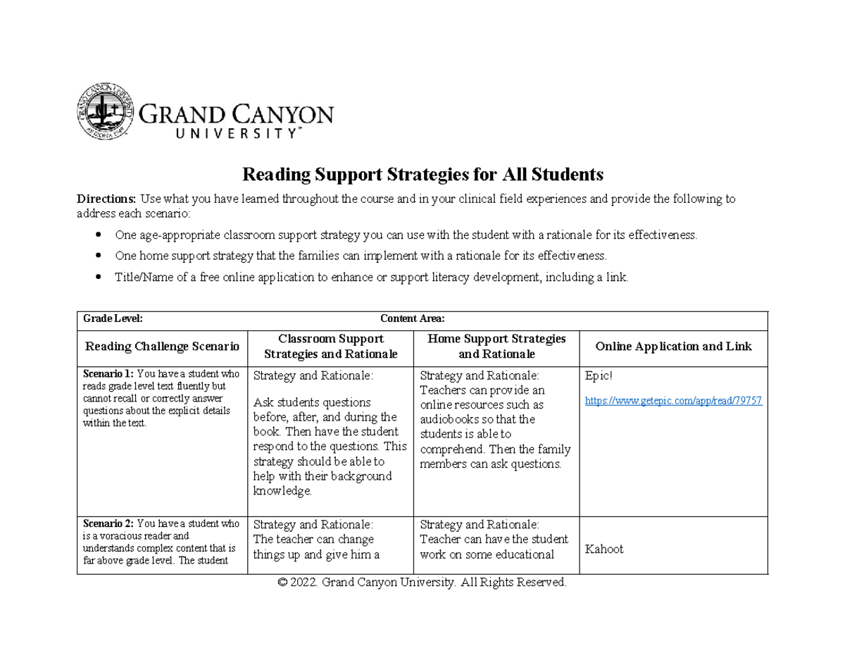 ELM-315 RS T8 ELM 315 Reading Support Strategies for All Students ...