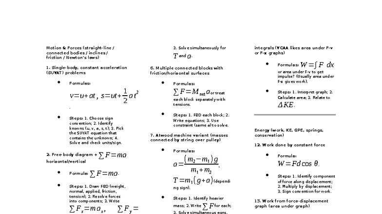 Physics Exam Mega Mind: Motion, Forces, and Energy Concepts (344343 ...