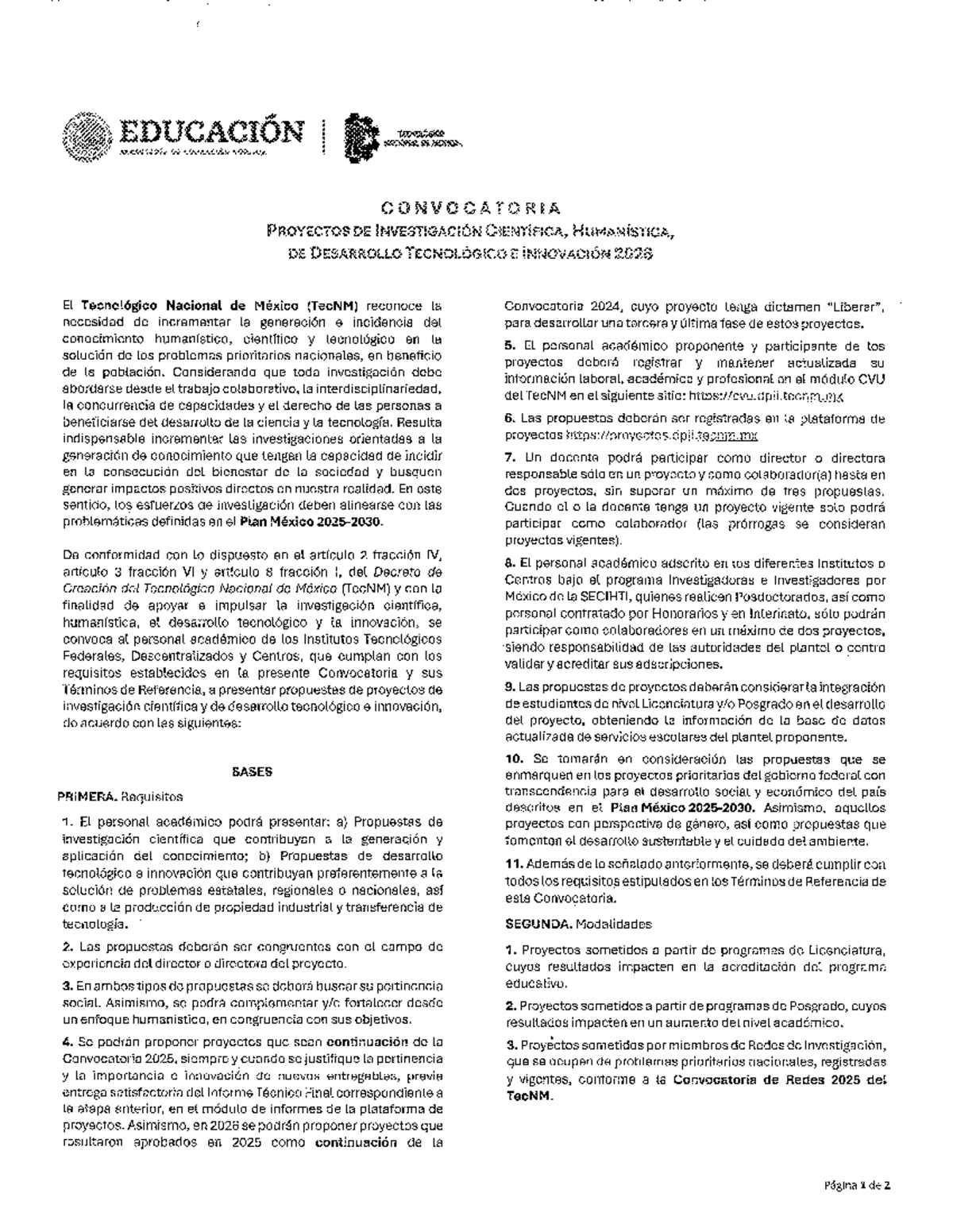 Convocatoria de Proyectos de Investigación Científica e Innovación 2026 ...