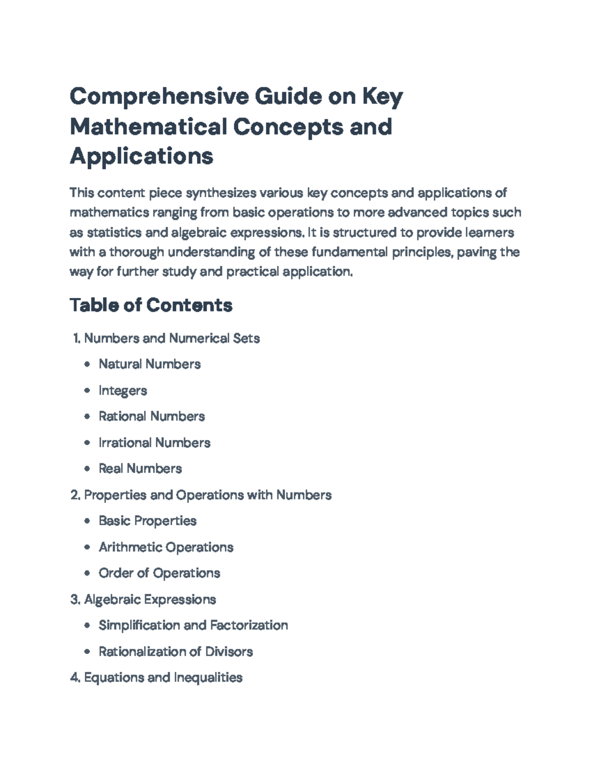 Comprehensive Math Concepts & Applications Guide for Students - Studocu