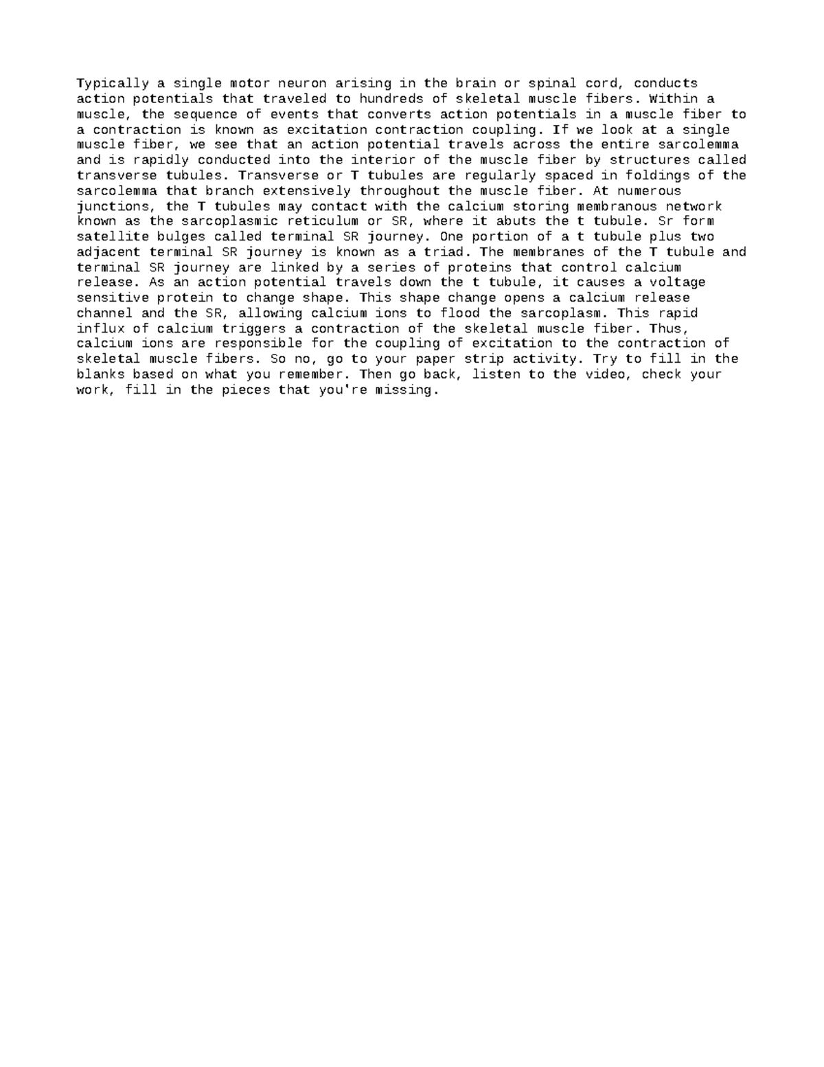 Excitation-Contraction Coupling in Skeletal Muscle Fibers Explained ...