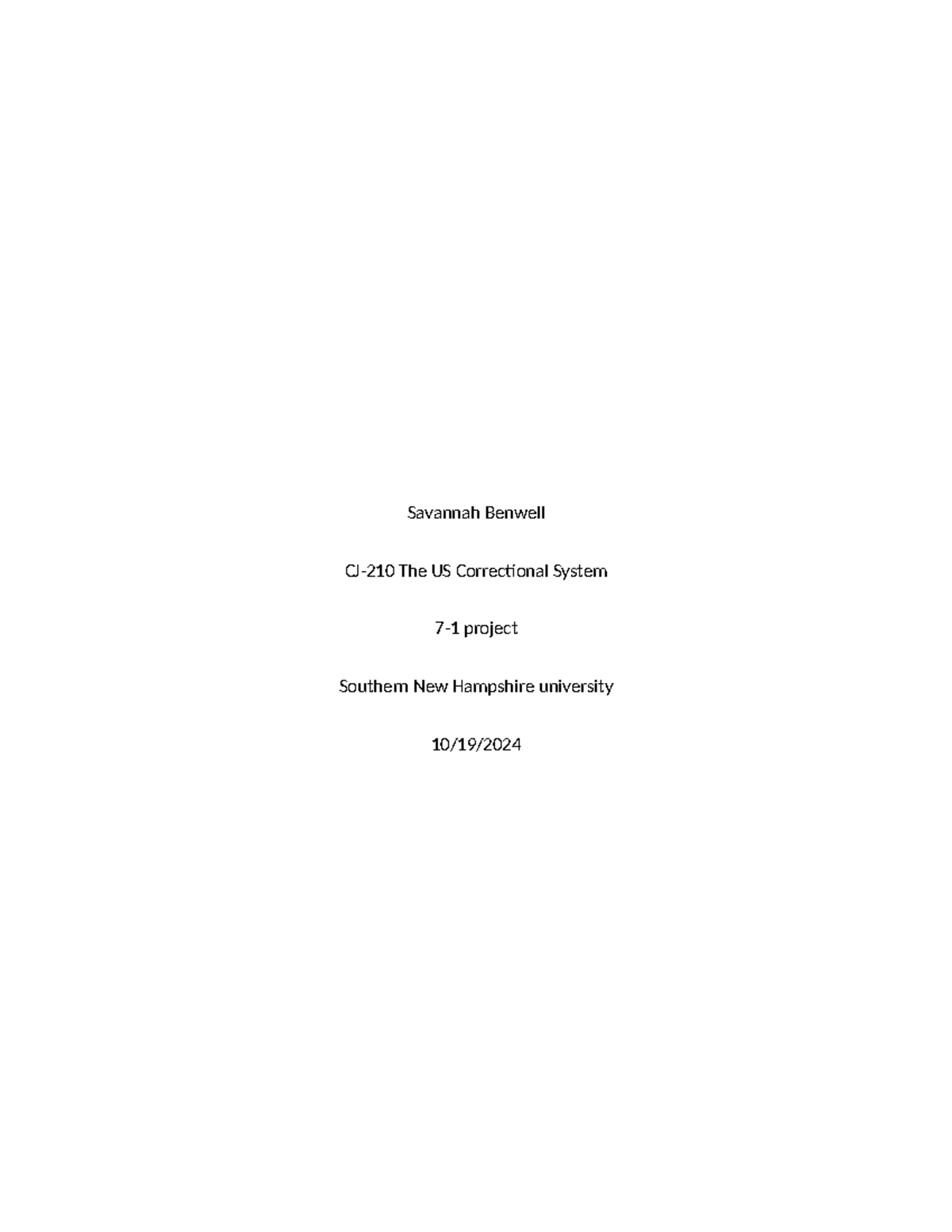 Project 7-1: Addressing Challenges in the CJ-210 Correctional System ...