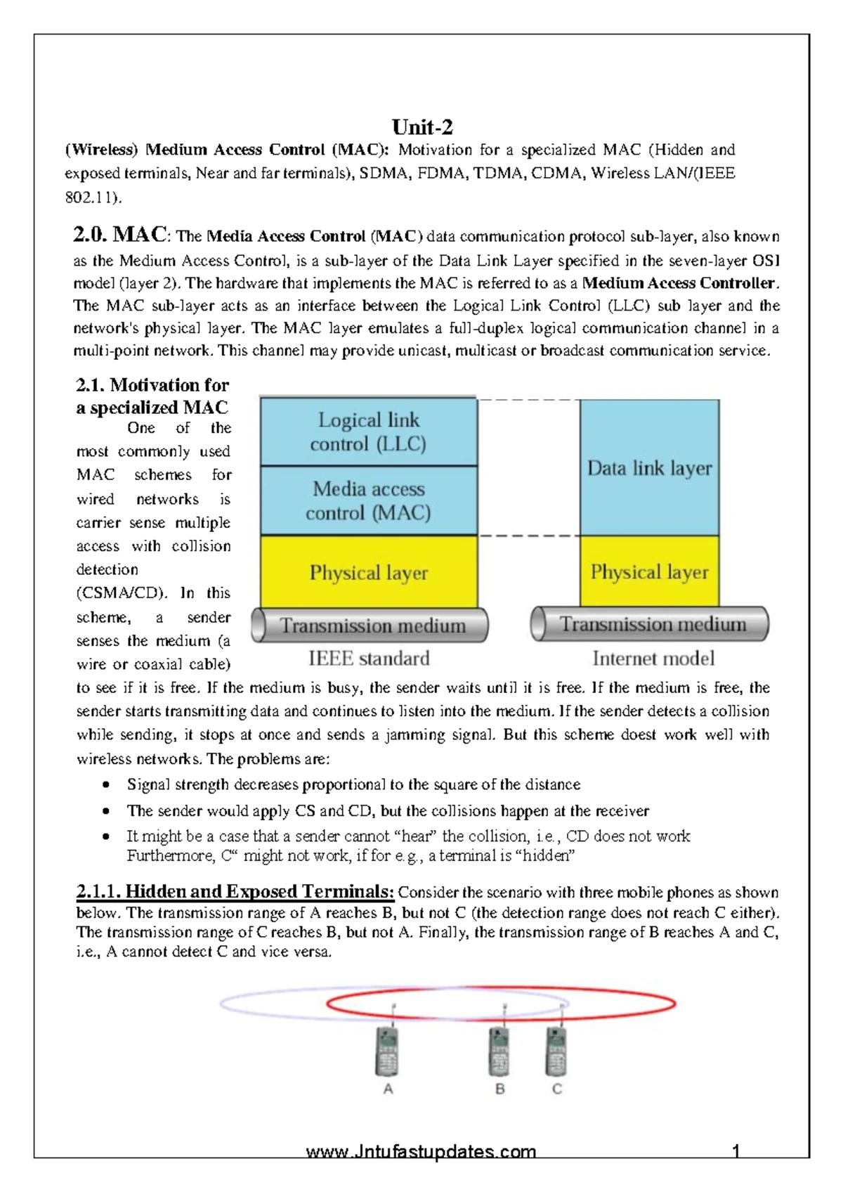 Mobile Computing R20 UNIT V: Bluetooth, J2ME, and WAP Protocols - Studocu