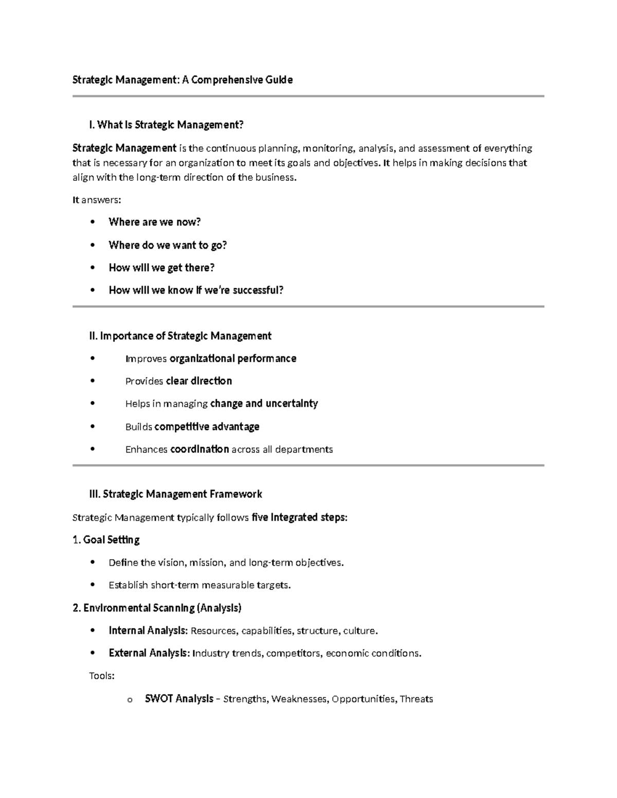 Strategic Management - qwqw - Strategic Management: A Comprehensive ...