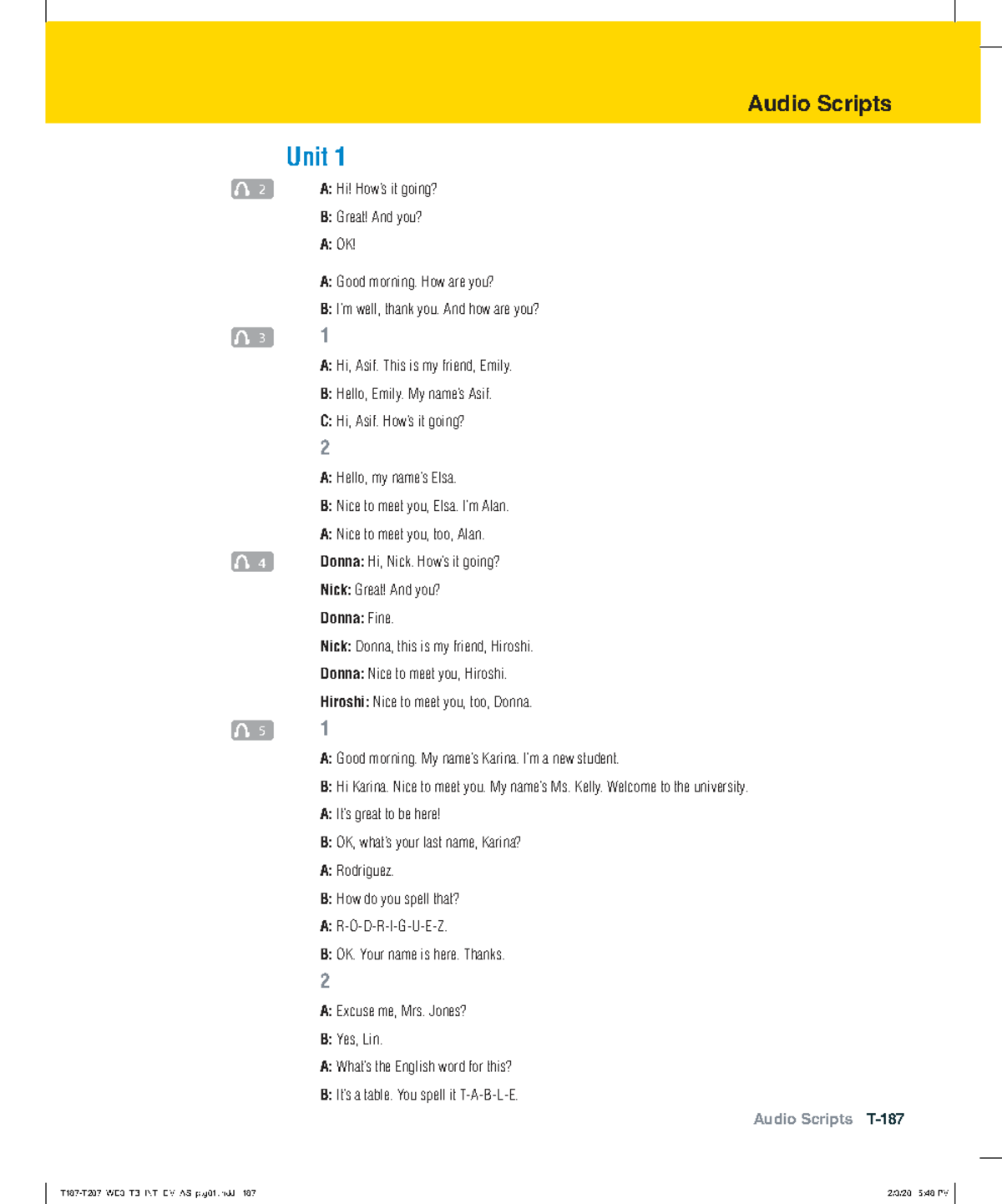 World English 3E Level Intro: Audio Scripts for Students - Studocu