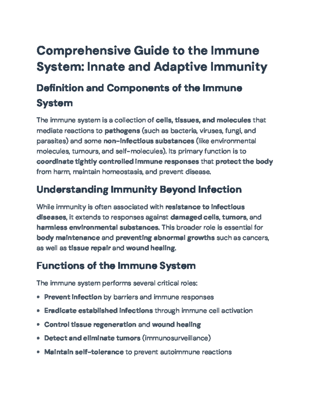 Comprehensive Overview of the Immune System: Innate & Adaptive Immunity ...