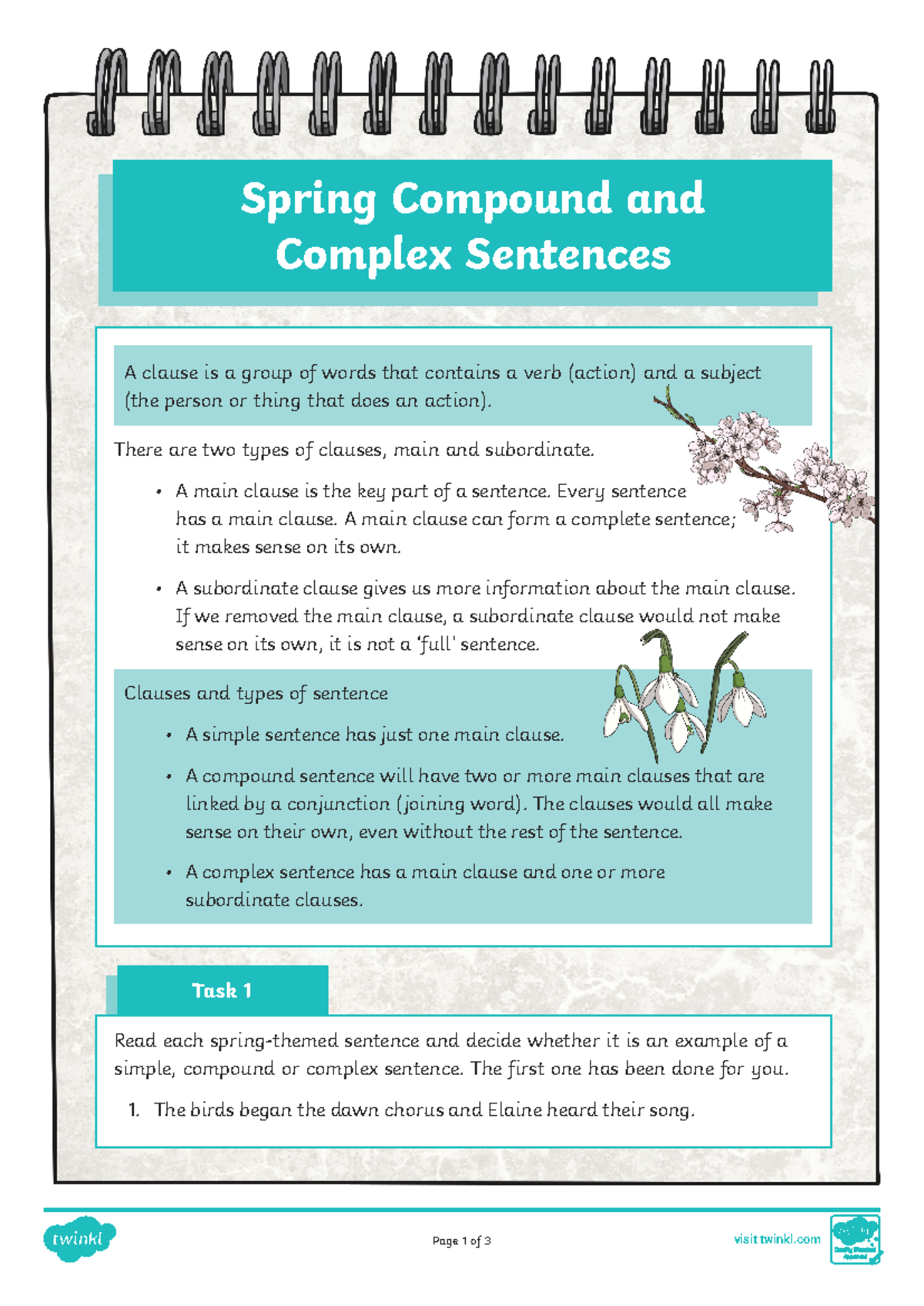 Spring Compound & Complex Sentences Overview - ENG101 Lesson Notes - Studocu