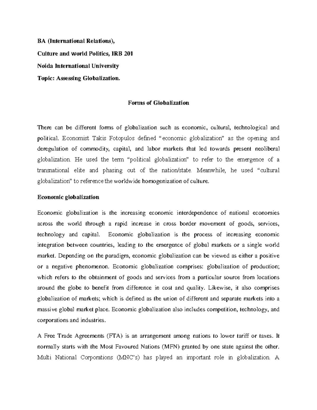 Forms-of-Globalization - BA (International Relations), Culture and ...