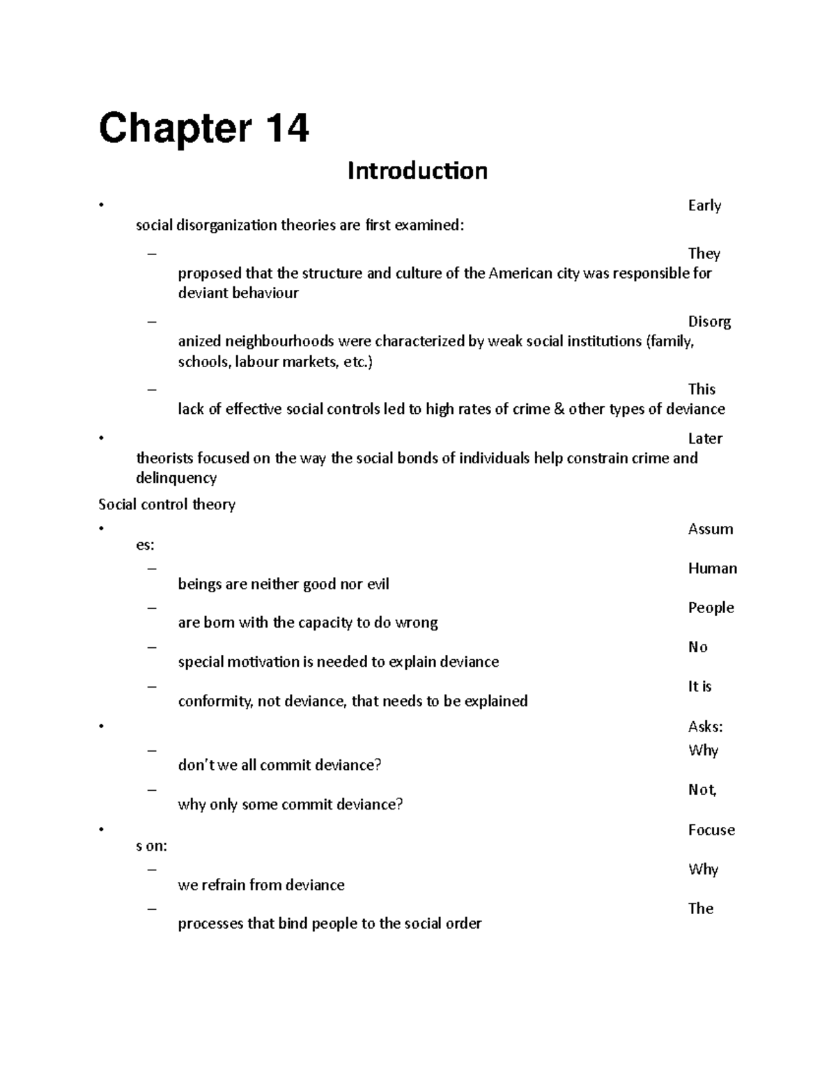Crim 14 - Lecture Notes on Social Disorganization Theories - Studocu
