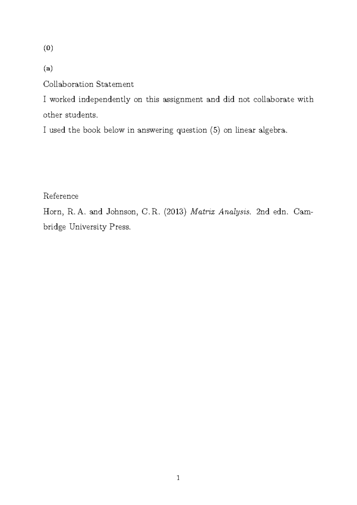 MATH1115 Assignment 5: Collaboration Statement and Proofs - Studocu