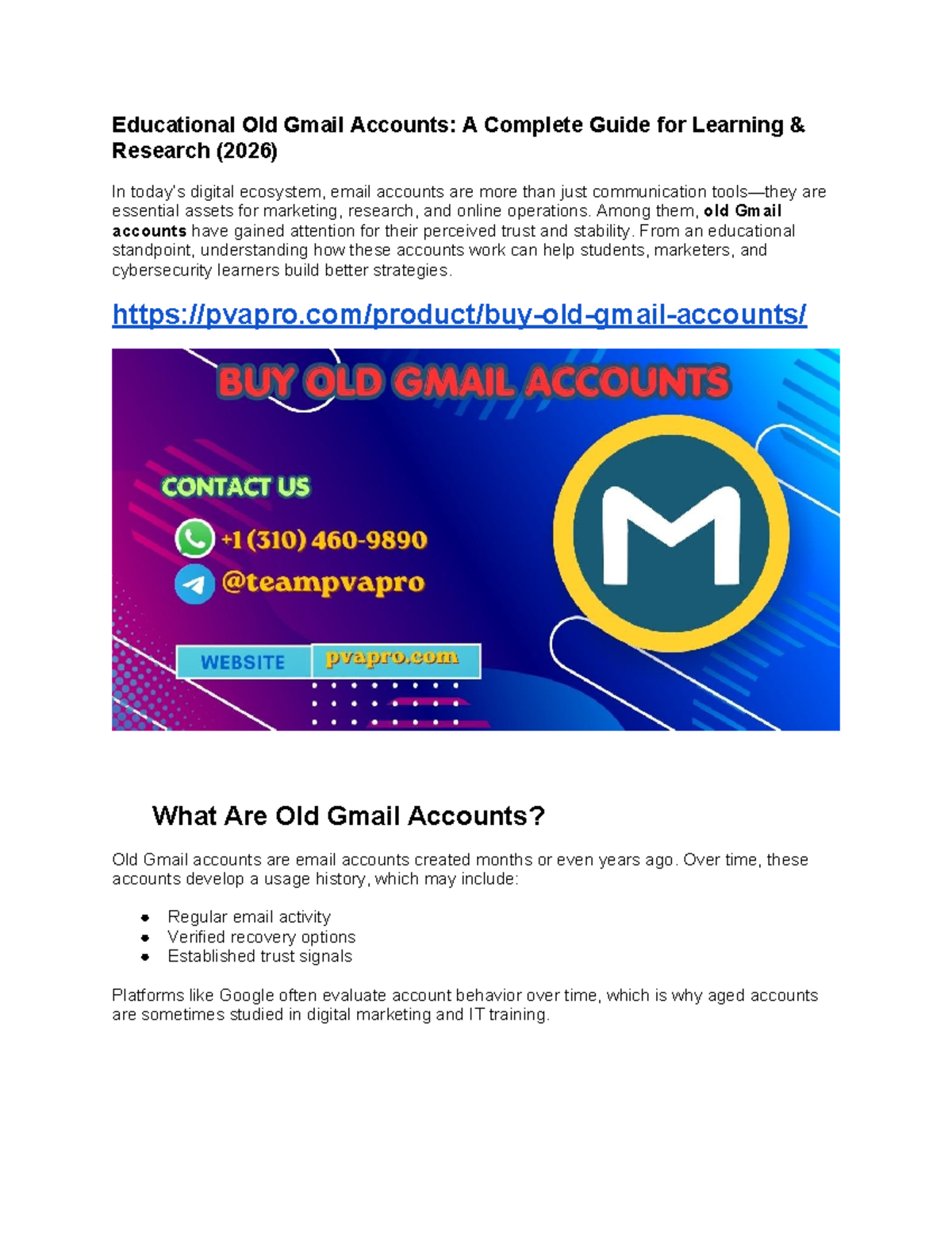 Educational Guide to Old Gmail Accounts for Learning & Research (2026 ...