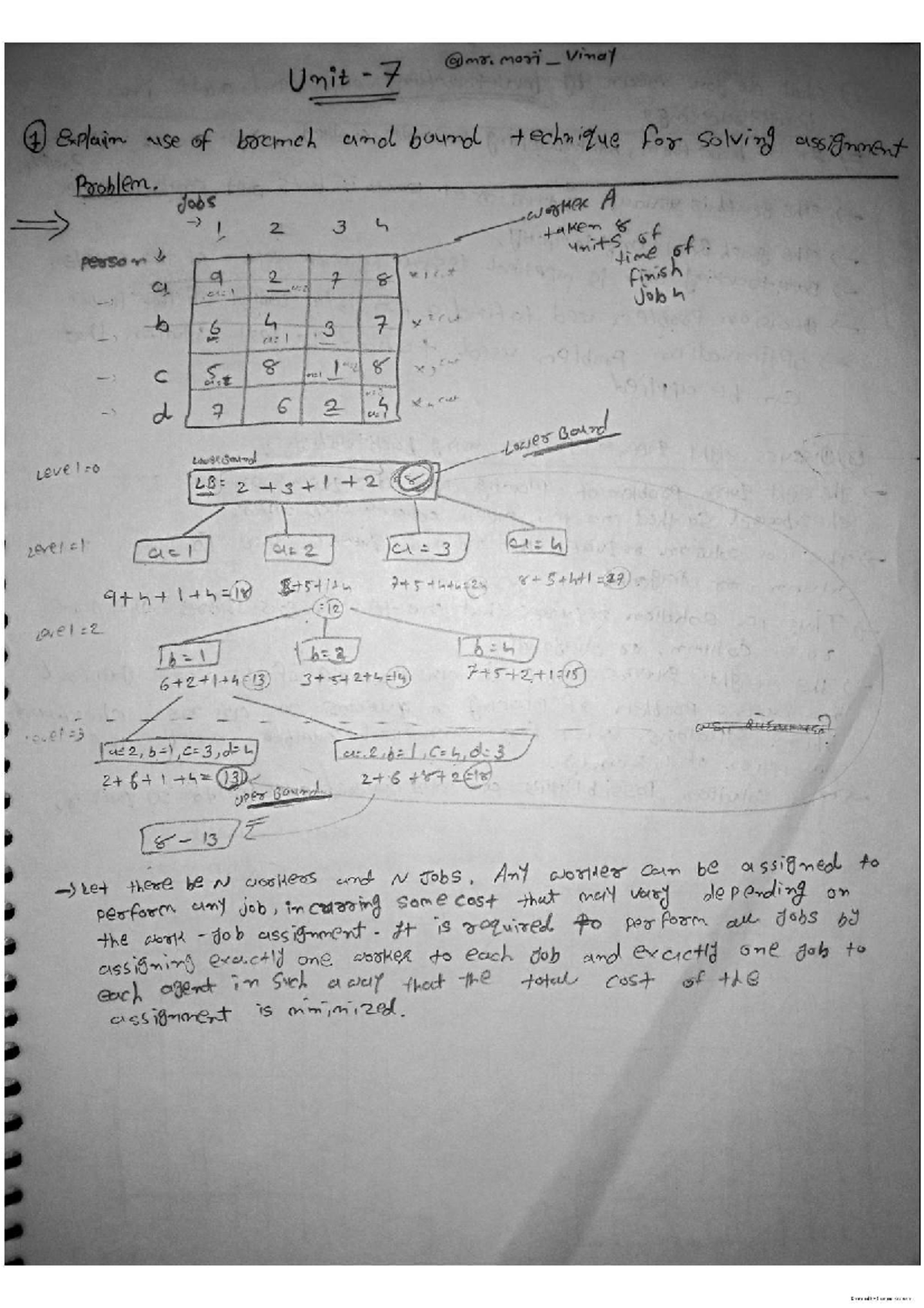 ADA Unit 7 Key Notes: Branch & Bound, Backtracking, and Algorithms ...
