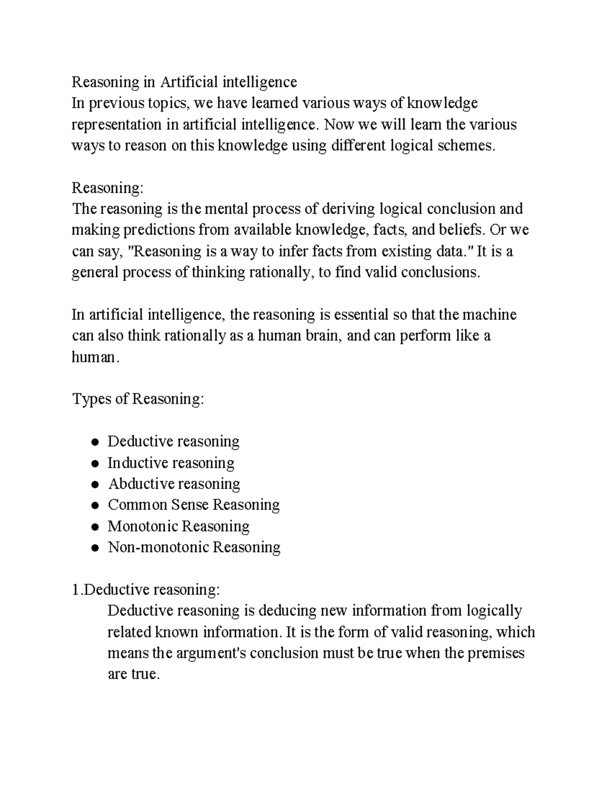 Reasoning in AI - ai Artificial intelligence (AI), in its broadest ...