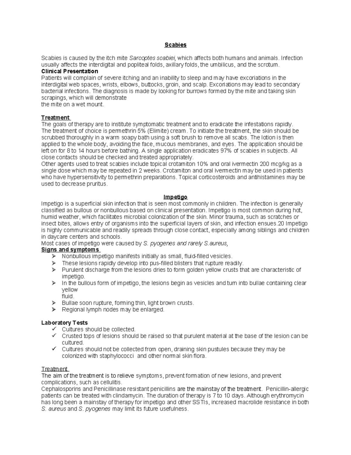 S Cabies - Simplified Pharmacotherapeutics Notes on Scabies & Impetigo ...