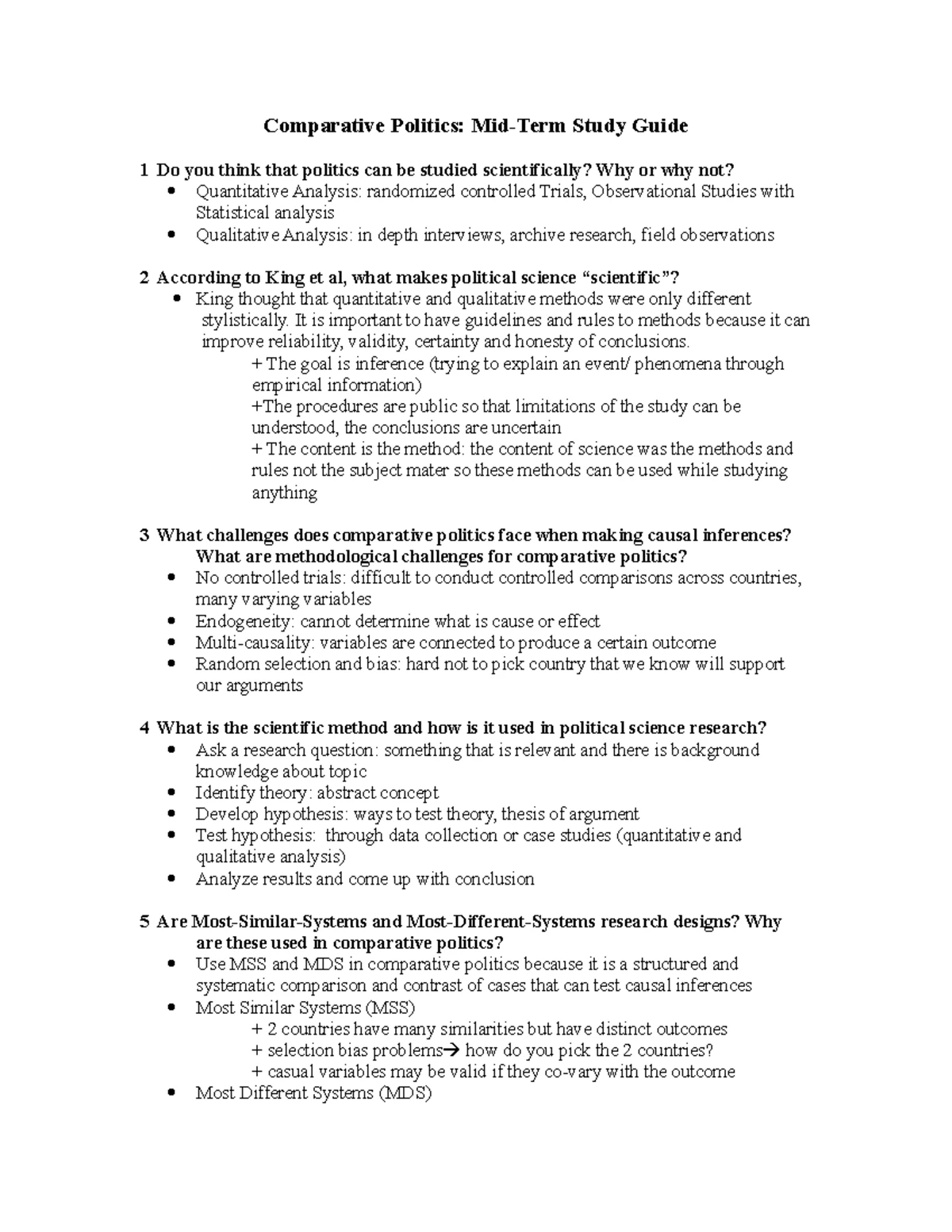 Comparative Politics (POL101): Chapter 1 - Introduction to the Field ...