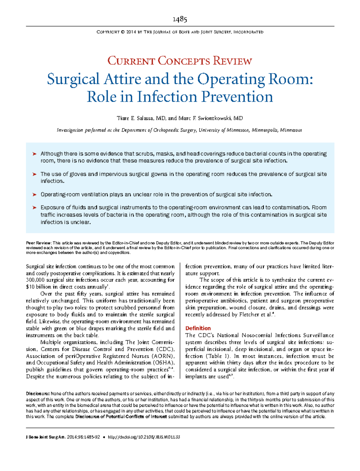 1485 C Surgical Attire & Operating Room: Infection Prevention Insights ...