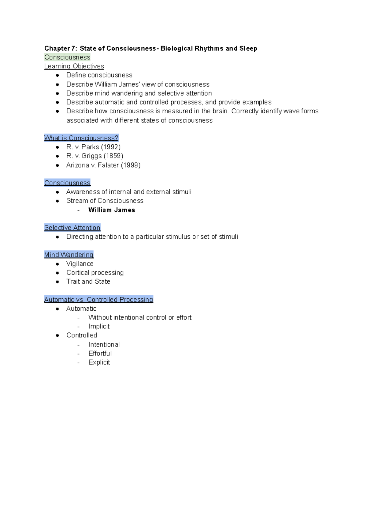 Chapter 7: State of Consciousness - Biological Rhythms & Sleep - Studocu