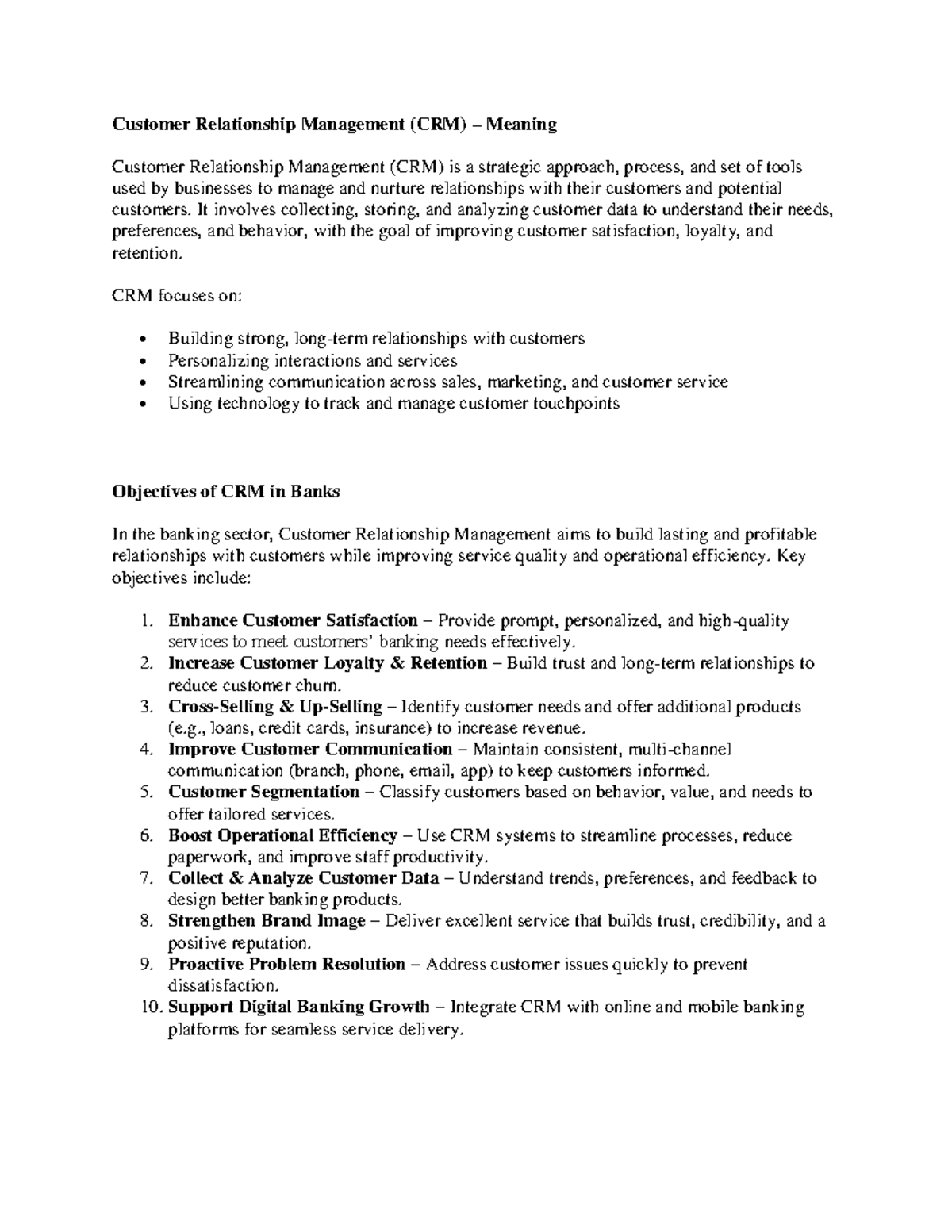 CRM - Study Material on Customer Relationship Management Principles ...