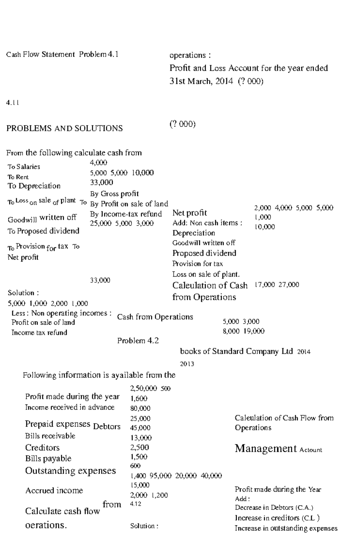 Unit 6: Cash Flow Statement Problems and Solutions (B.Com) - Studocu