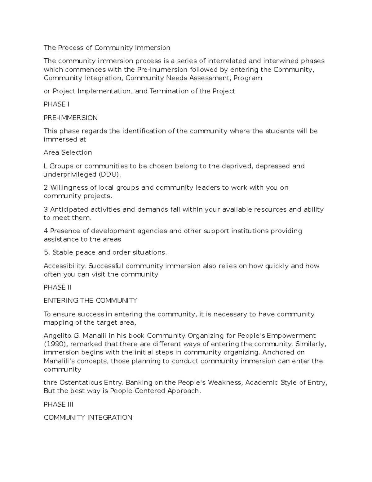 The Process of Community Immersion: A Comprehensive Guide for NSTP ...