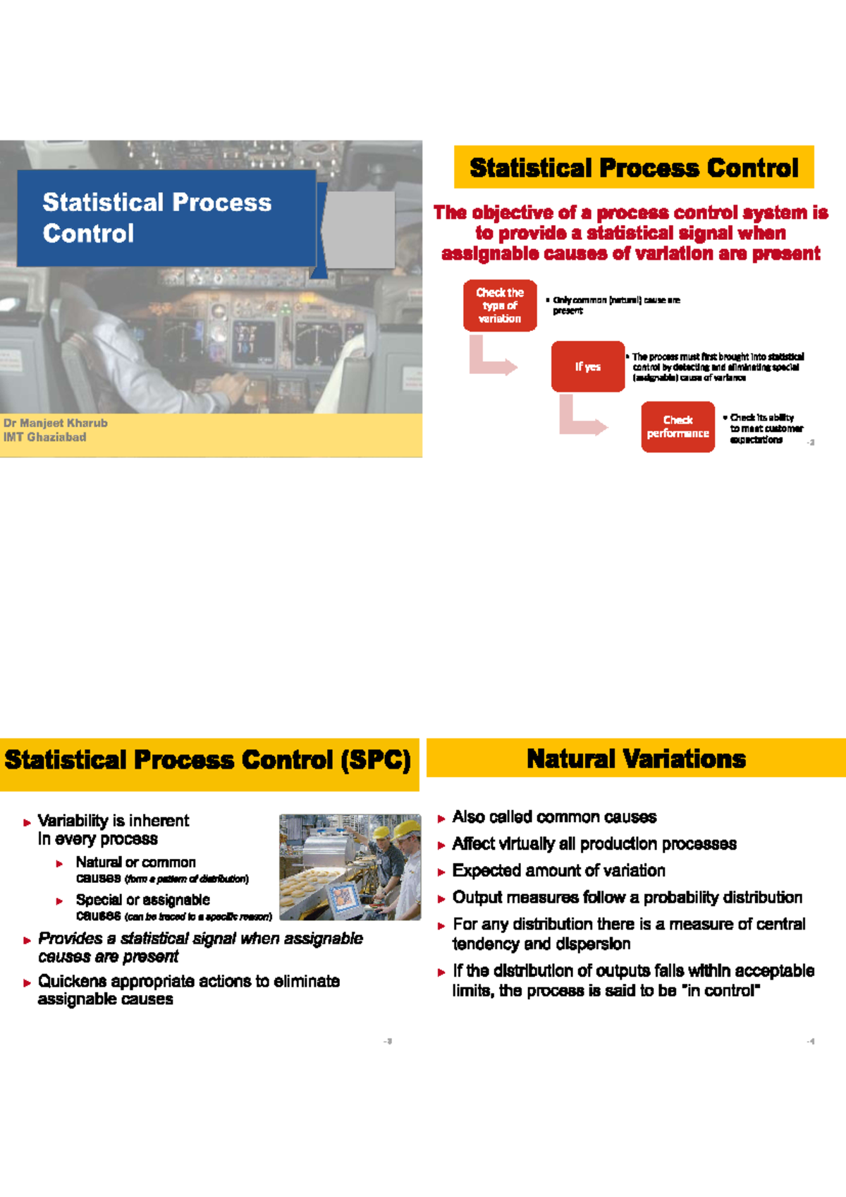 SPC Quality Management: Process Control Overview for BMT Students - Studocu