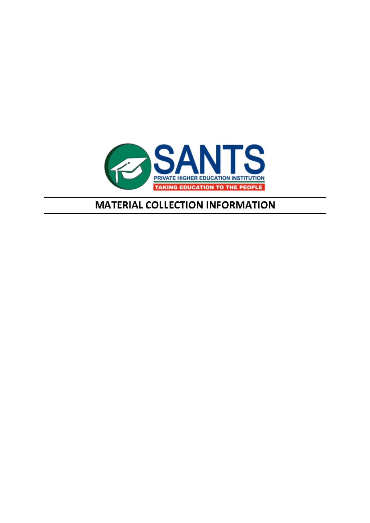 2022 Material Collection Guide for MySANTS Users - Studocu