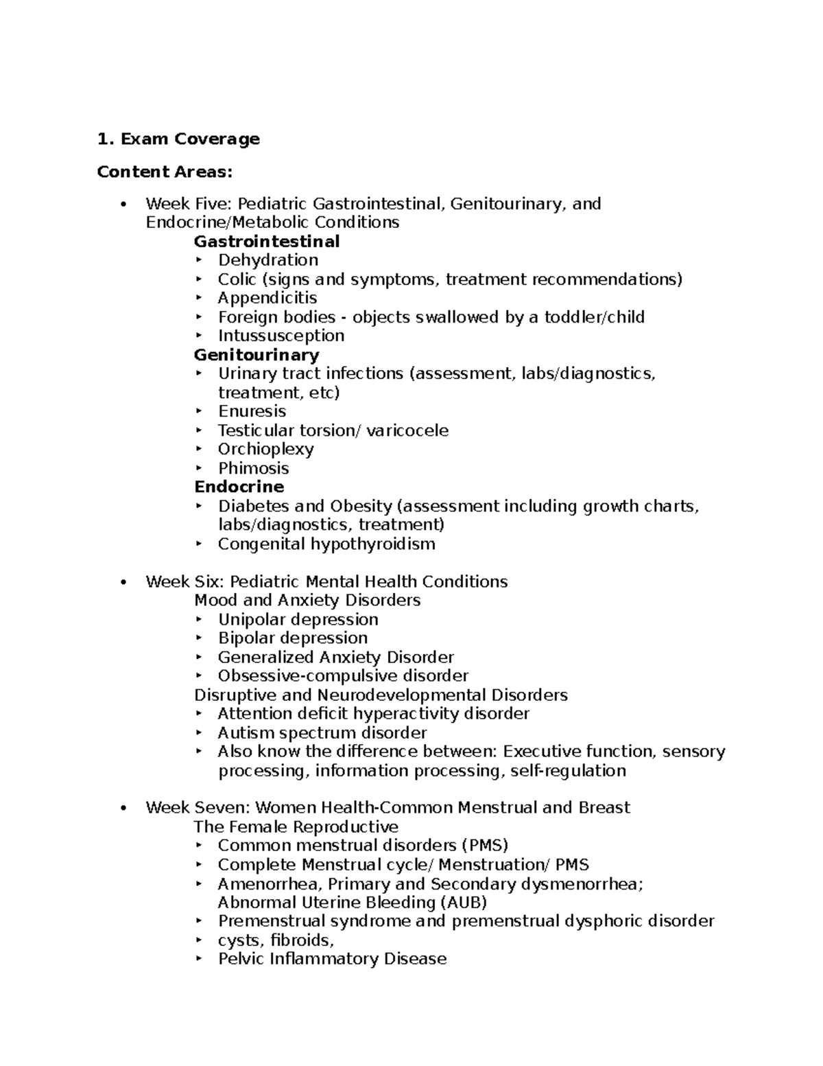NR602 Study Guide: Final Exam Coverage on Pediatric & Women's Health ...