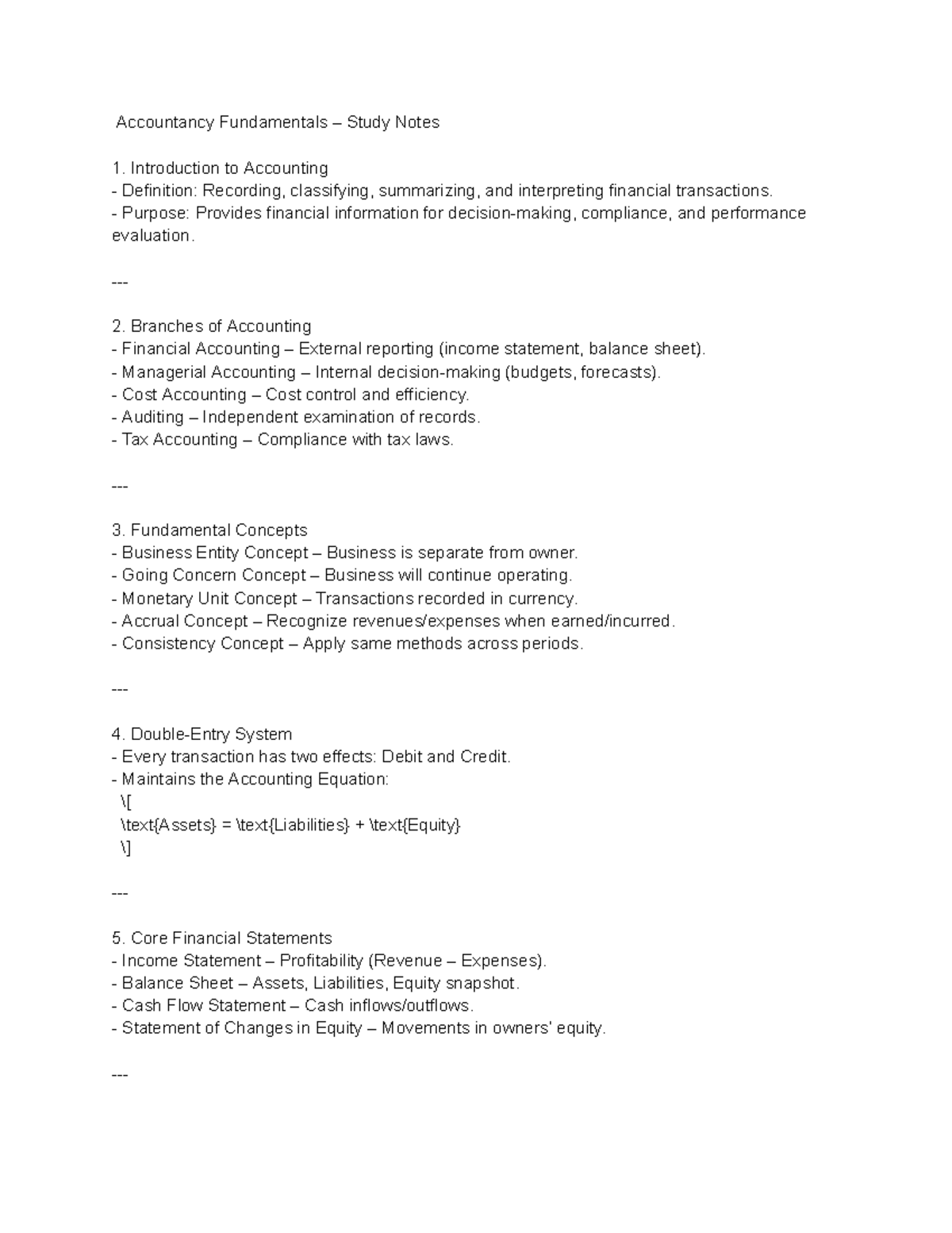 ACC101: Basic Accounting Fundamentals Study Notes - Studocu