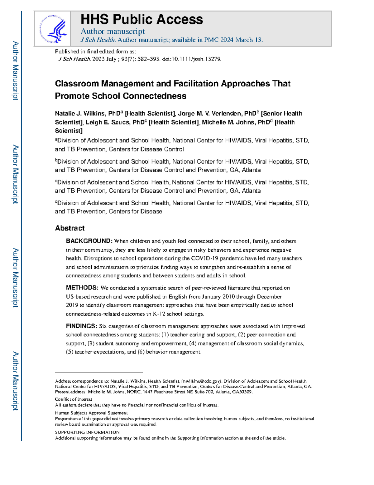 Classroom Management Approaches to Enhance Connectedness in K-12 - Studocu