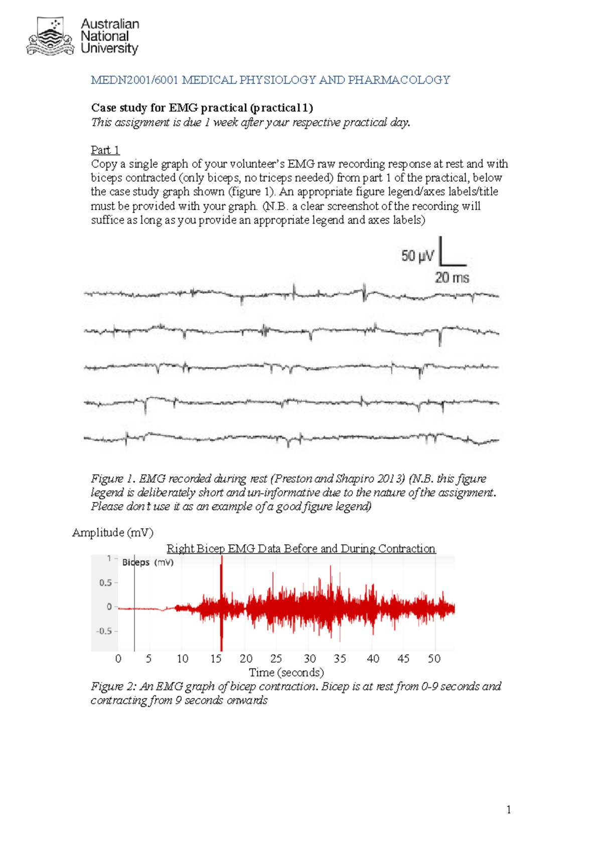 MEDN2001 EMG Practical Case Study Report - Assignment 1 Analysis - Document Preview