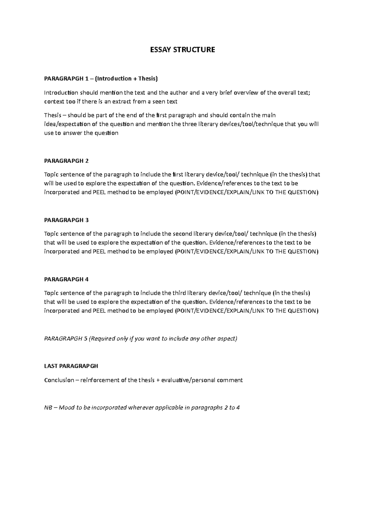 Essay Structure Guidelines for Effective Writing - Studocu