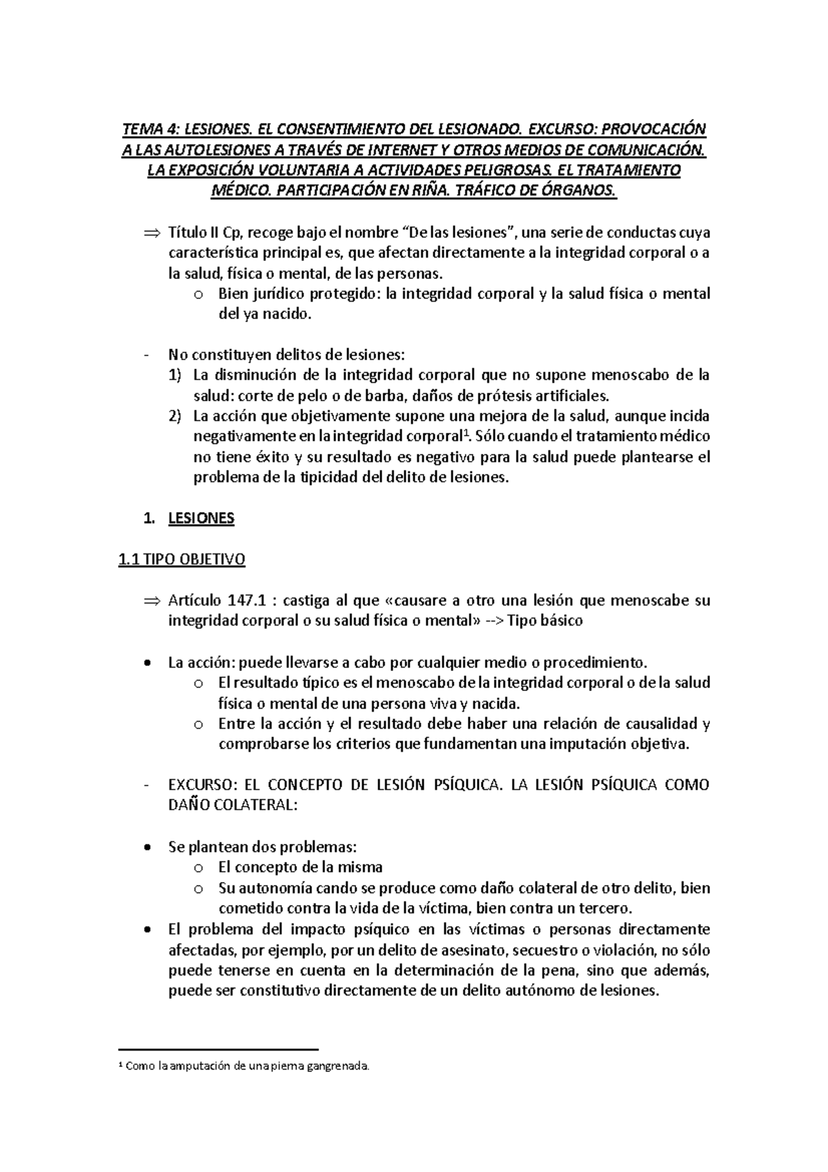 TEMA 4 - APUNTES PENAL PARTE ESPECIAL, PRIMER PARCIAL, HECHOS CON EL ...