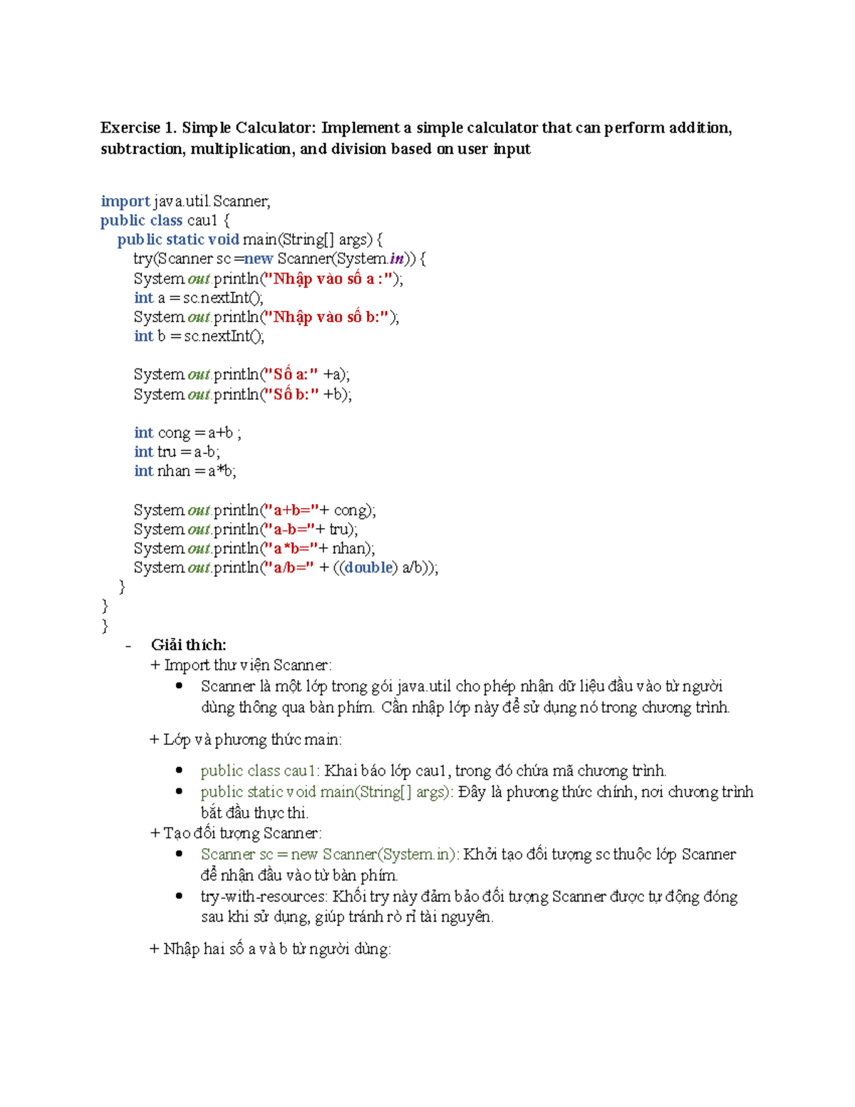 Exercise 1-12: Basic Java Programming Tasks (31231027480) - Studocu