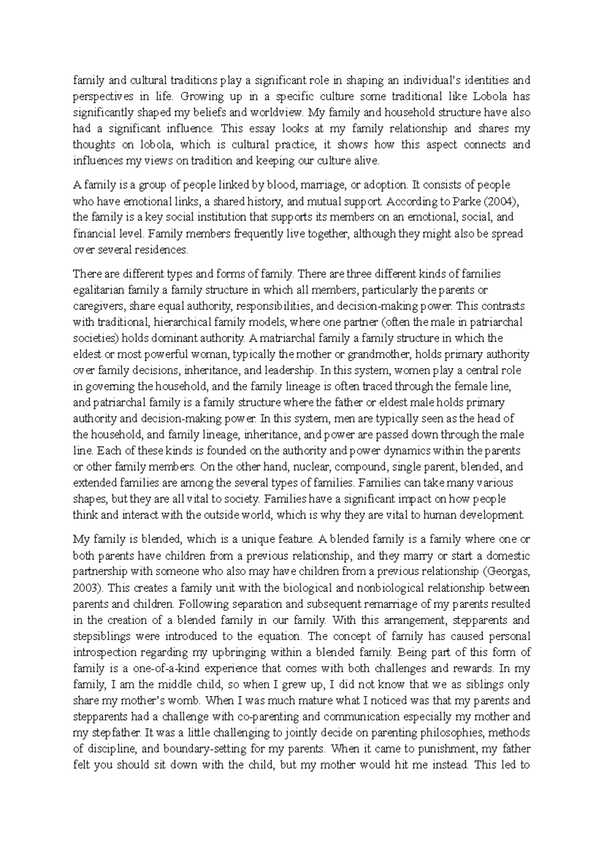 Family Dynamics and Lobola: Cultural Influences on Identity - CRIM 201 ...