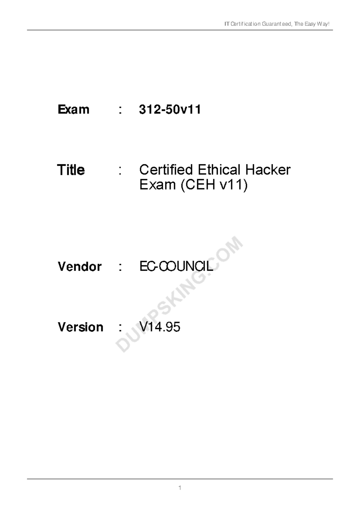 312 50V11 Certified Ethical Hacker Exam (CEH v11) Questions & Answers ...
