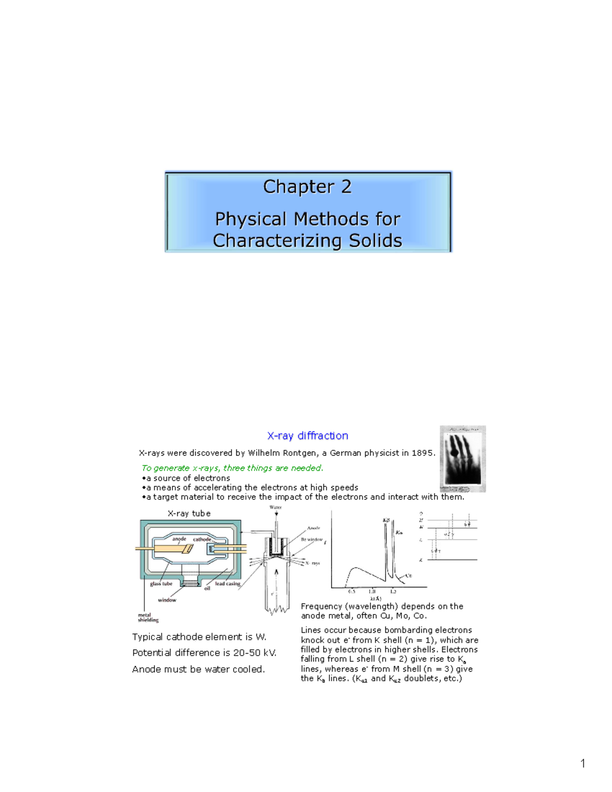 Solid State Physics: Chapter 2 - X-ray Diffraction Techniques - Studocu