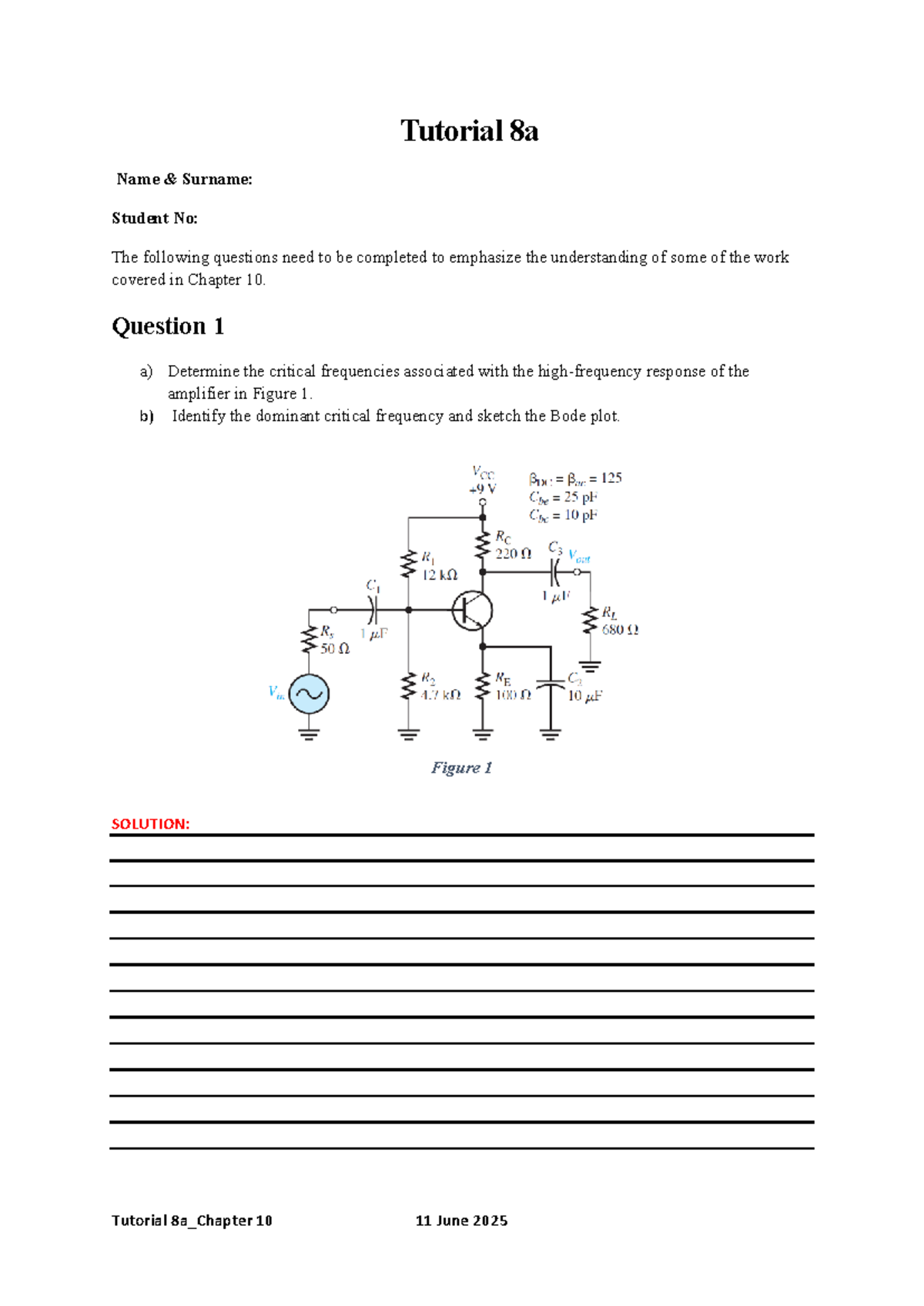 Tutorial 8a: Critical Frequencies & Bode Plot Analysis - Chapter 10 ...