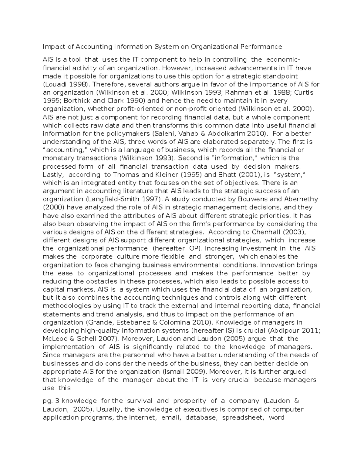 Impact of AIS on Organizational Performance: A Study on SMEs in UAE ...