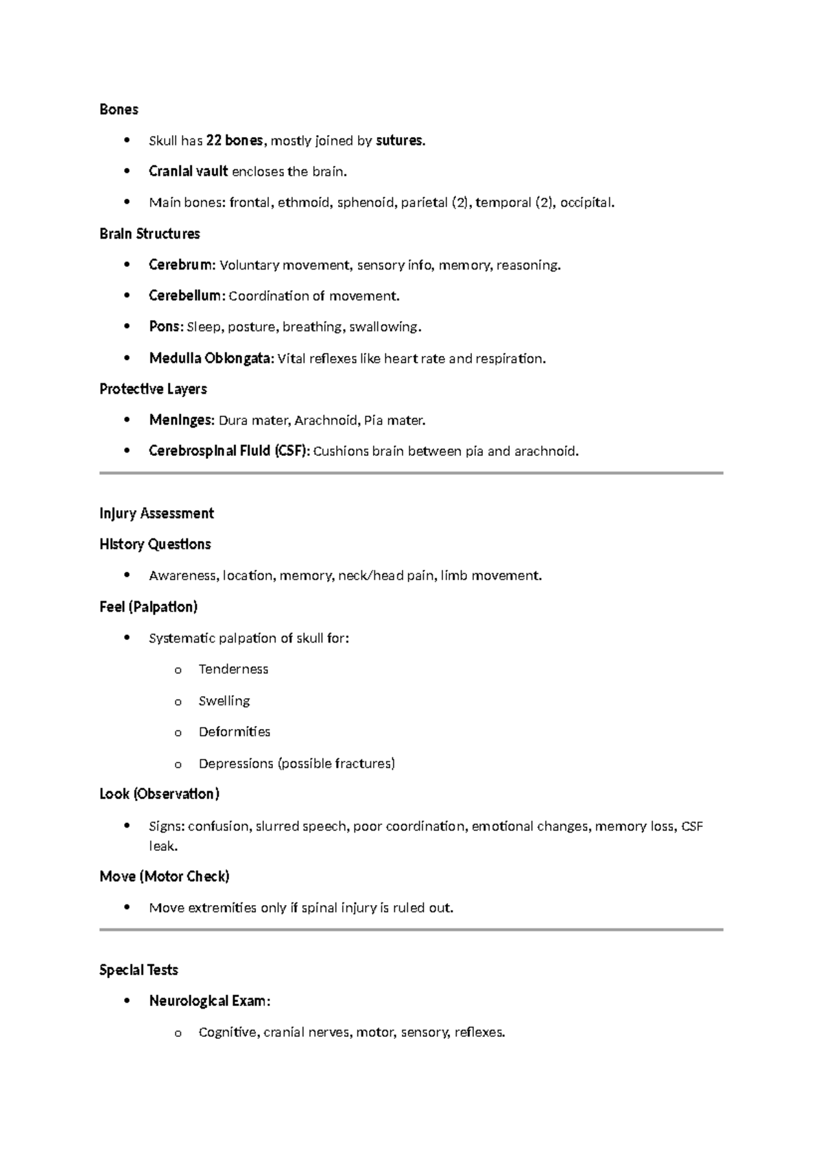 Concussions (TBI) - Summary Notes on Skull Anatomy & Injury Management ...