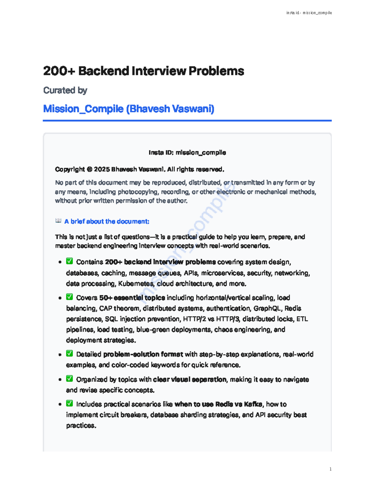 Backend Interview Problems: A Comprehensive Guide (Mission_Compile ...